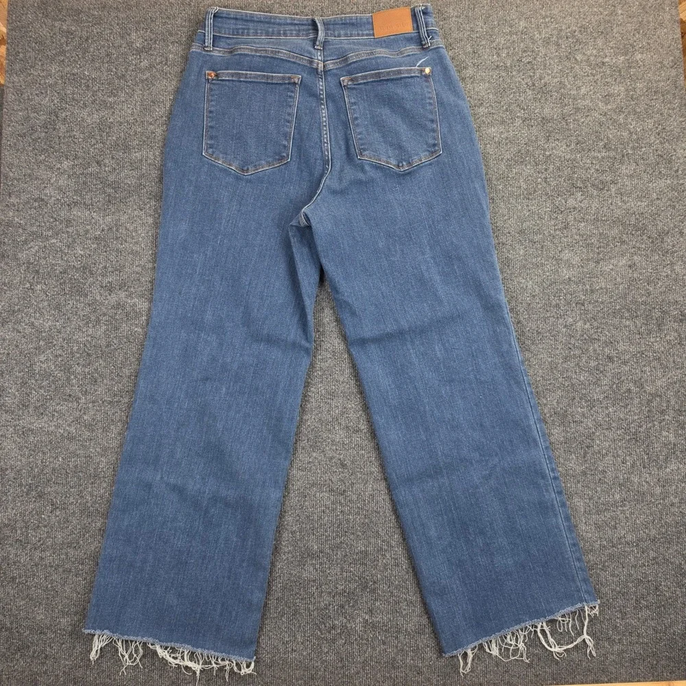 Judy Blue Wide Leg Jeans Women's 16W High Rise Raw Hem Dark Wash Retro Inspired